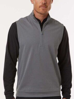 Adidas Men’s Golf Club Quarter Zip Vest Small, 4XL Lightweight Athletic Layer